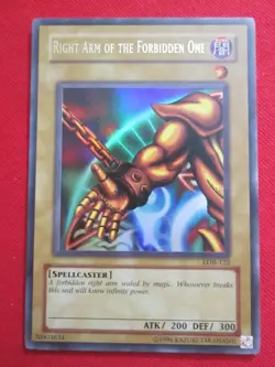 Yugioh Right Arm of the Forbidden One LOB-122 Unlimited - Image 1
