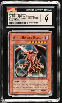 White-horned Dragon MDP2-EN006K Mail-in Yu-gi-oh! North American CGC 9 Mint *008 - Image 1