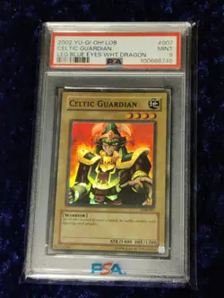 PSA 9 - LOB-007 - Light Fade Wavy- Celtic Guardian - Yu-Gi-Oh! See Comparison - Image 1