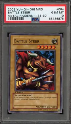 Yu-Gi-Oh! Battle Steer Metal Raiders 1st Edition MRD-064 PSA 10 Gem Mint - Image 1