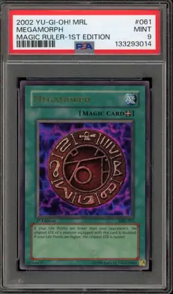 Yu-Gi-Oh! Megamorph Magic Ruler 1st Edition Ultra Rare MRL-061 PSA 9 Mint - Image 1