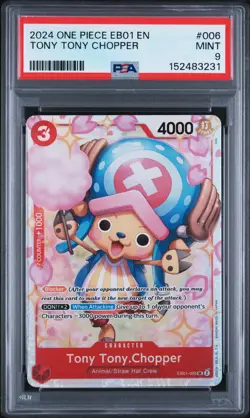 2024 ONE PIECE EB01-EXTRA BOOSTER MEMORIAL COLLECTION TONY TONY CHOPPER PSA 9 - Image 1