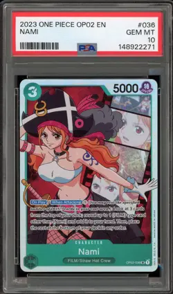 One Piece CCG Nami OP02-036 PSA 10 Gem Mint - Image 1