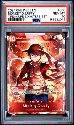 2024 ONE PIECE PROMOS TREASURE BOOSTERS SET #006 MONKEY D. LUFFY PSA 10 - Image 1