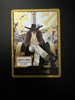 One Piece The Azure Sea's Seven DON!! Card (Dracule Mihawk) (Gold) Foil MINT - Image 2