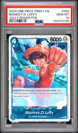 2024 ONE PIECE PRB01-PREMIUM BOOSTER JOLLY ROGER FOIL MONKEY D. LUFFY PSA 10 - Image 1