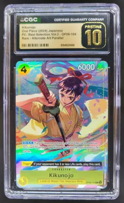 2024 ONE PIECE KIKUNOJO RARE ALT ART OP06-104 CGC 10 PRISTINE A RC7 - Image 1