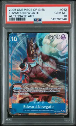 2025 ONE PIECE OP13-CARRYING ON HIS WILL ALTERNATE ART EDWARD NEWGATE PSA 10 - Image 1