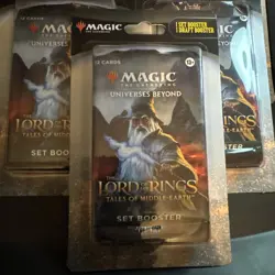 7x - Magic The Gathering Lord Of The Rings 1 Set & 1 Draft Booster Blister Packs - Image 2