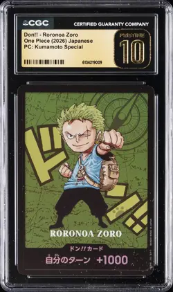 2026 ONE PIECE JAPANESE DON!! RORONOA ZORO CGC 10 PRISTINE - Image 1