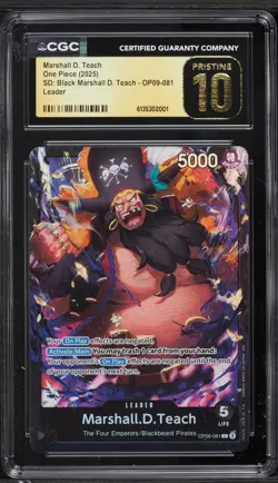 CGC 10 PRISTINE ENGLISH ONE PIECE MARSHALL D. TEACH LEADER OP09-081 Leader - Image 1