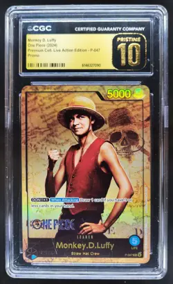 2024 ONE PIECE MONKEY D. LUFFY PROMO LIVE ACTION P-047 CGC 10 PRISTINE N PT - Image 1