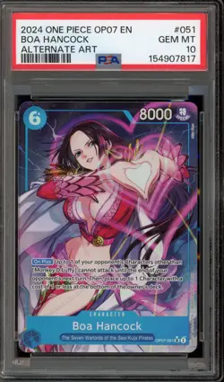 One Piece CCG Boa Hancock Alternate Art OP07-051 PSA 10 Gem Mint - Image 1
