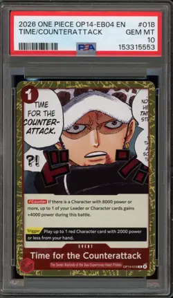 One Piece CCG Time for the Counterattack OP14-018 PSA 10 Gem Mint - Image 1