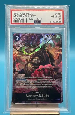 2023 Monkey D Luffy One Piece Kingdoms Of Intrigue Alt Art OP04-090 PSA 10 - Image 1