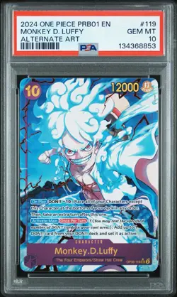 2024 ONE PIECE PRB01-PREMIUM BOOSTER THE BEST ALT ART MONKEY D. LUFFY PSA 10 - Image 1