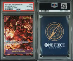 2024 One Piece OP09 EN Monkey D Luffy Alternate Art #119 PSA 10 GEM MINT - Image 2