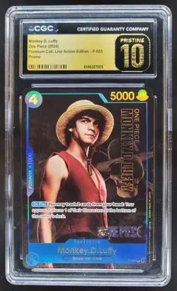 2024 ONE PIECE MONKEY D. LUFFY LIVE ACTION PROMO P-055 CGC 10 PRISTINE N PT - Image 1