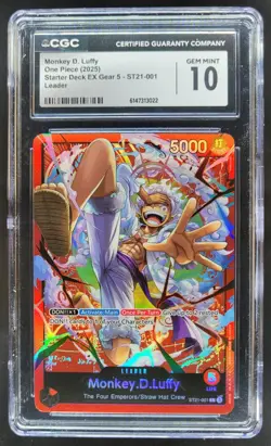 2025 ONE PIECE MONKEY D. LUFFY LEADER ST21-001 CGC 10 KN3 - Image 1