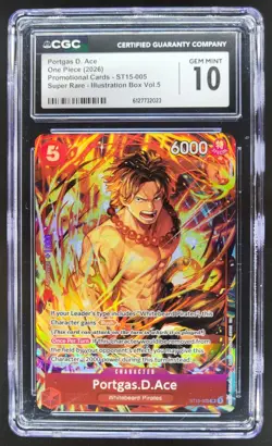 2026 ONE PIECE PORTGAS D. ACE SUPER RARE PROMO ST15-005 CGC 10 TL3 - Image 1