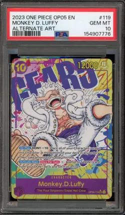 One Piece CCG Monkey.D.Luffy Alternate Art OP05-119 PSA 10 Gem Mint - Image 1