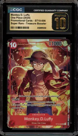 One Piece CCG Monkey.D.Luffy Super Rare Treasure Promo ST01-006 CGC 10 Pristine - Image 1