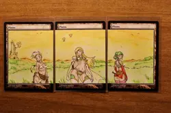 Final Fantasy Plains Altered Art Hand Painted MTG Magic The Gathering Anime Girl - Image 1