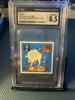 Pokemon Tauros Amada 1996 Hyper Sticker JPN Collection 128 Graded - Image 1