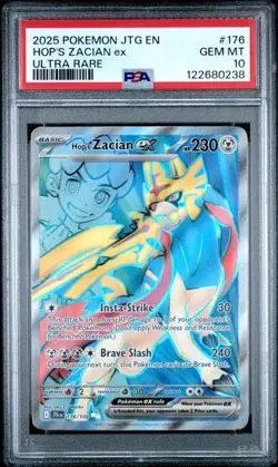 HOP'S ZACIAN EX #176 PSA 10 • 2025 POKEMON JTG EN-JOURNEY TOGETHER ULTRA RARE - Image 1