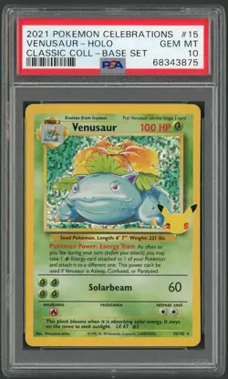 PSA 10 GEM MINT Venusaur Holo Pokemon Celebrations Classic Collection 15/102 - Image 1