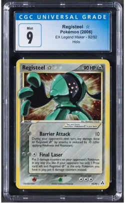 2006 Registeel Pokemon EX Legend Maker Gold Star 92/92 Holo CGC 9 - Image 1