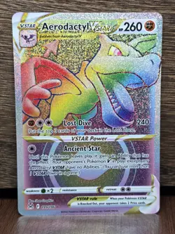 Pokemon TCG Aerodactyl VSTAR 199/196 SWSH11: Lost Origin Secret Rare Rainbow NM - Image 1