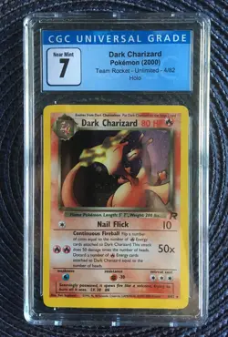 Pokemon Dark Charizard #4/82 Holo Unlimited Team Rocket (2000) CGC 7 - Image 1
