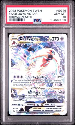 PSA 10 GEM MINT DEOXYS VSTAR ALT ART GG46/GG70 CROWN ZENITH 2023 POKEMON TCG - Image 1