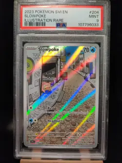 PSA 9 MINT Slowpoke 204/198 Scarlet & Violet Base Set Illustration Rare Pokemon - Image 1