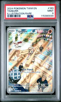 2024 Pokemon TCG Timburr 183/167SV06: Twilight Masquerade Illustration PSA 19 - Image 1
