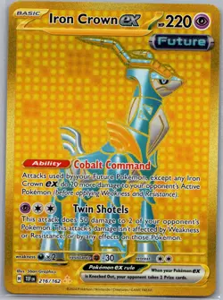Iron Crown Ex 216/162 Gold Hyper - Temporal Forces - Pokemon Card - NM - Image 1