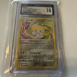 CGC 10 GEM MINT Jirachi 2020 Vivid Voltage 119/185 Amazing Rare Pokemon Card - Image 1