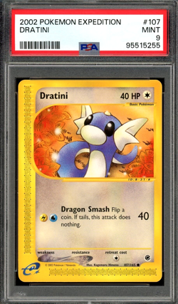 PSA 9 Mint Dratini E-Series Expedition 107/165 WOTC Vintage Pokemon Card - Image 1