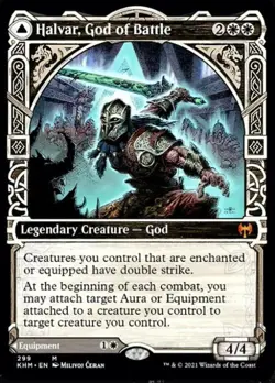 Halvar, God of Battle / Sword of the Realms (Showcase) - Near Mint MTG Kaldheim - Image 1