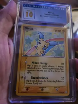 (POP 3) CGC 10 PRISTINE Minun 67/101 Ex Hidden Legends 2004 Pokemon Card - Image 2