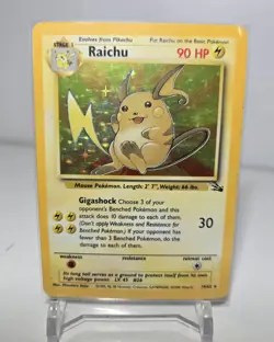 Raichu 14/62 Holo Fossil Pokemon Card TCG WOTC MP - Image 1