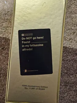 1 Star Review Alfredo Gold 100th Anniversary Edition Cards Against Humanity Card - Image 1