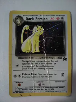 Pokemon Card - Dark Persian #17 Black Star Promo Holo DAMAGED - Image 1