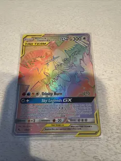 Pokemon TCG Moltres Zapdos Articuno RainbowGX SM210 Hidden Fate Promo Card - Image 1