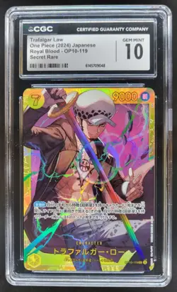 2024 ONE PIECE JP TRAFALGAR LAW SECRET RARE OP10-119 CGC 10 A RC7 - Image 1