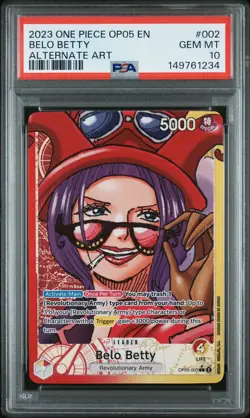 2023 ONE PIECE OP05-AWAKENING OF THE NEW ERA ALTERNATE ART BELO BETTY PSA 10 - Image 1