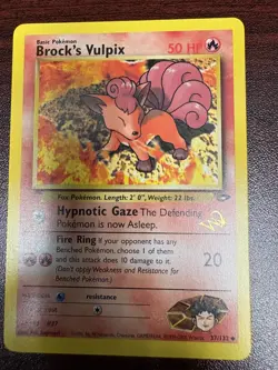BROCK'S VULPIX W Stamp Pokemon Card - WOTC Promo - Gym Challenge - 37/132 NM (E) - Image 1