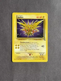 Zapdos 30/62 Fossil Rare 80 HP Regular Pokemon TCG Card - Image 1