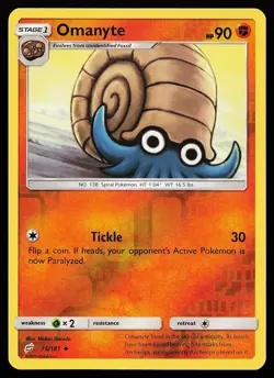 Omanyte 75/181 Reverse Holo Uncommon Team Up Pokemon Card - Image 1